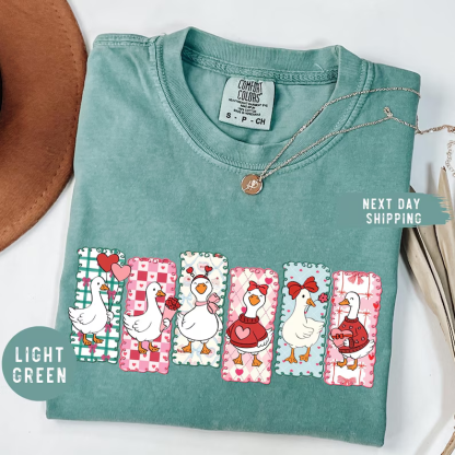 cute Love Goose Valentine Day Shirt