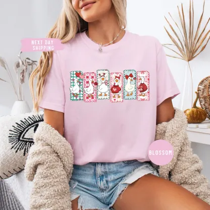 cute Love Goose Valentine Day Shirt