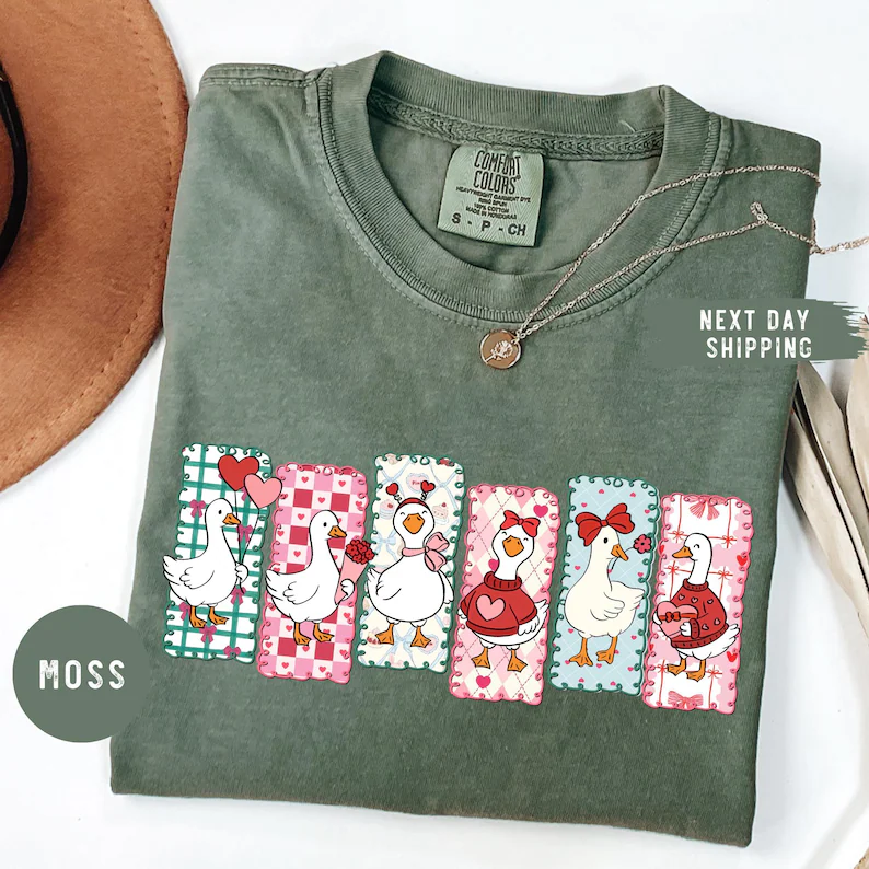 cute Love Goose Valentine Day Shirt