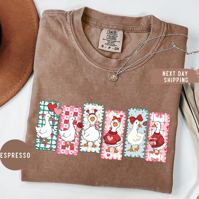 cute Love Goose Valentine Day Shirt