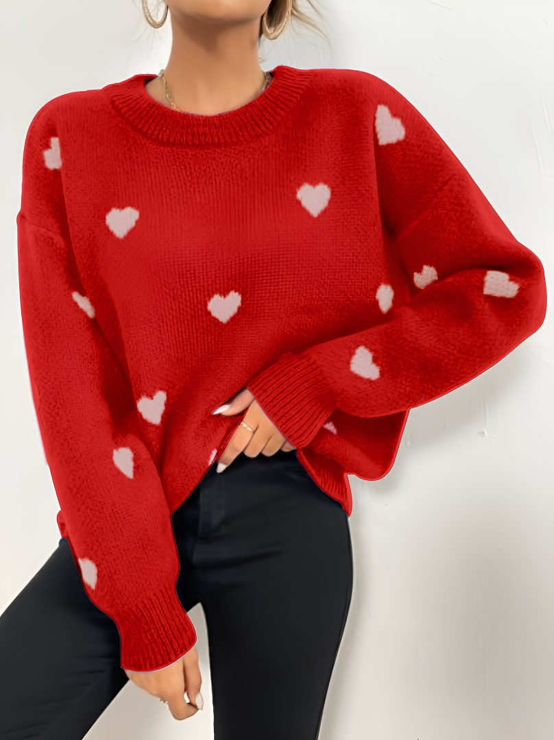 Love Heart Valentine Knit Sweater(Buy 2 Free Shipping)