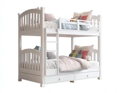 Lits superposés bois massif 200x90x160 cm - blanc - couchage gain de place pour chambre-Havenuna