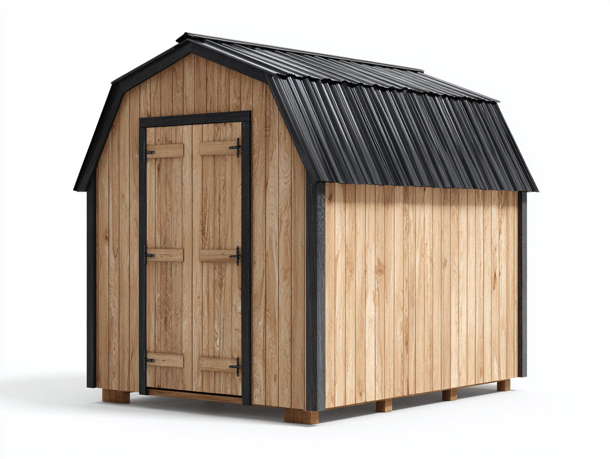 Abri de jardin bois 210x180x220 cm - naturel - rangement extérieur avec toit métallique-Havenuna