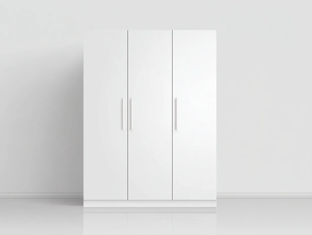 Armoire en bois 120x55x180 cm - blanc - design épuré et fonctionnel pour chambre-Havenuna