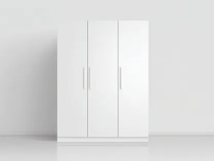 Armoire en bois 120x55x180 cm - blanc - design épuré et fonctionnel pour chambre-Havenuna