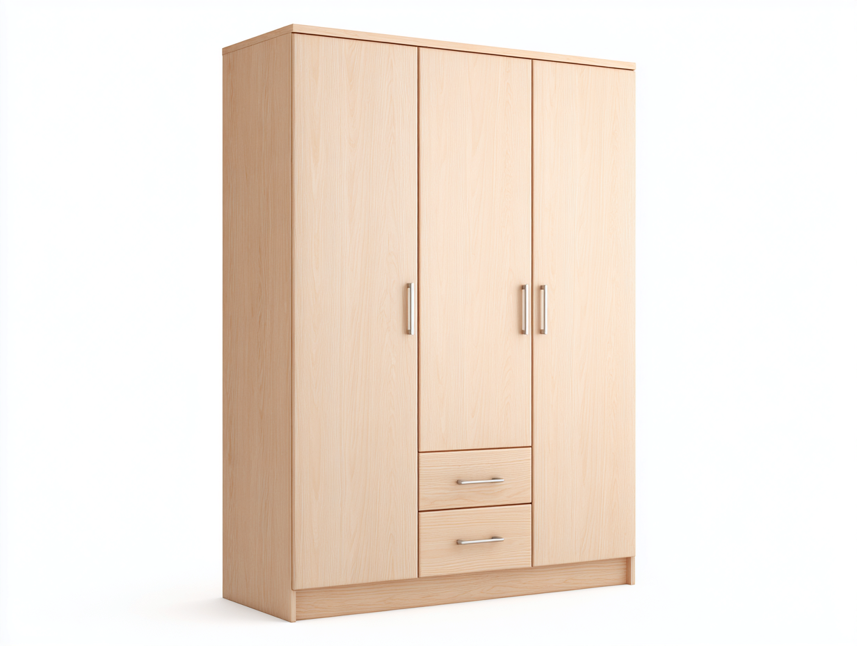 Armoire en bois 180x60x200 cm - bois naturel - design moderne-Havenuna
