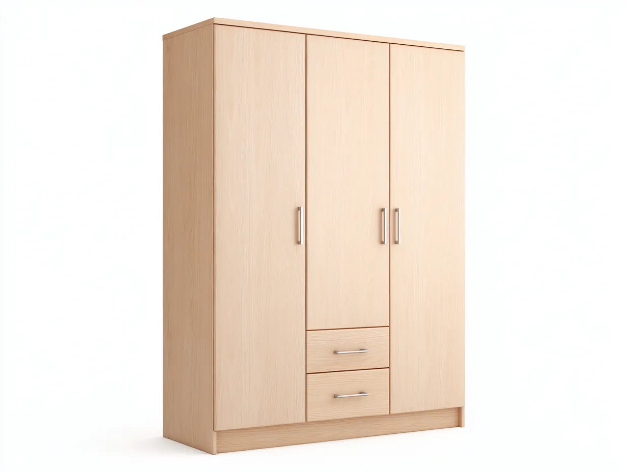Armoire en bois 180x60x200 cm - bois naturel - design moderne-Havenuna