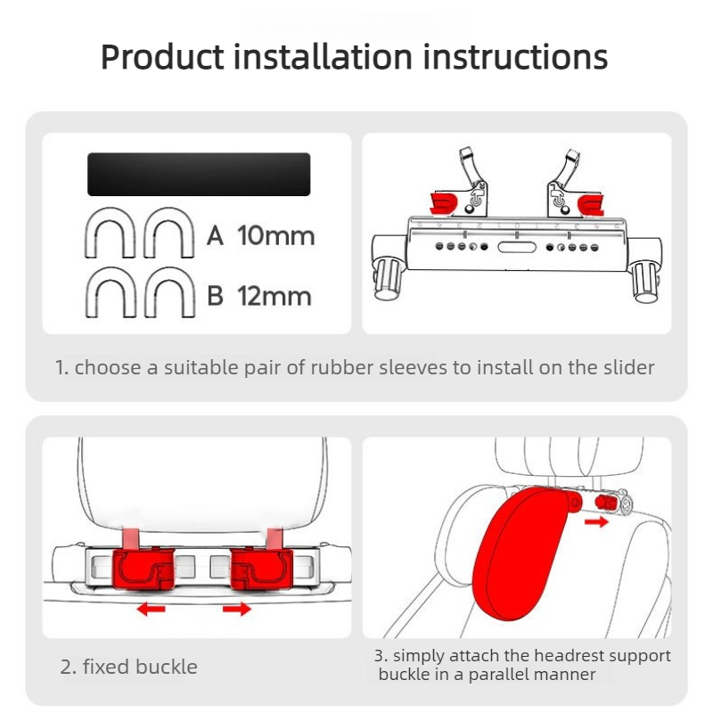 3D Adjustable Dual Hook Car Neck Pillow | Memory Foam Support