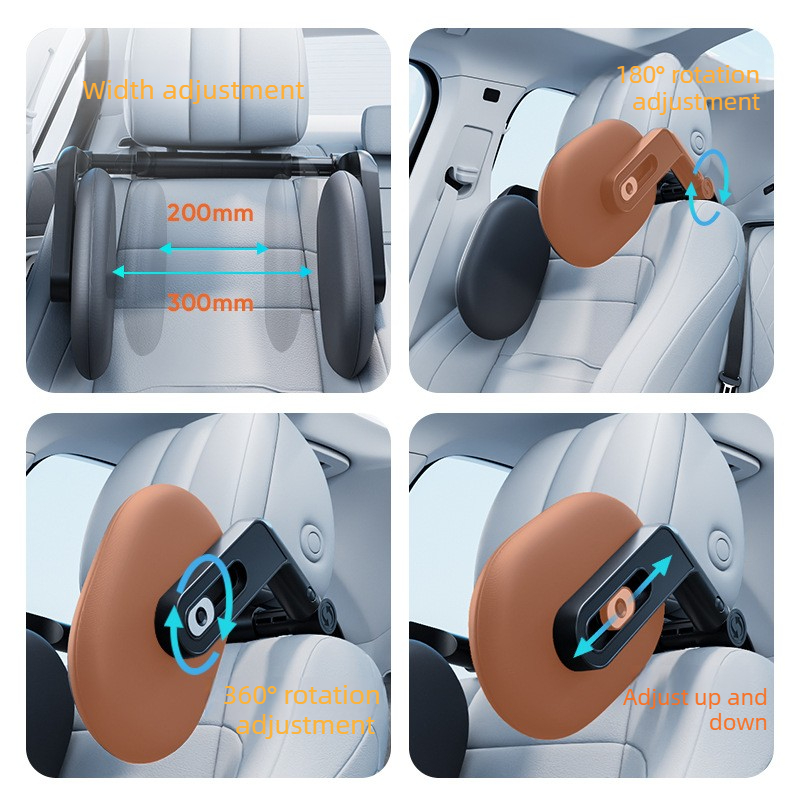 3D Adjustable Dual Hook Car Neck Pillow | Memory Foam Support