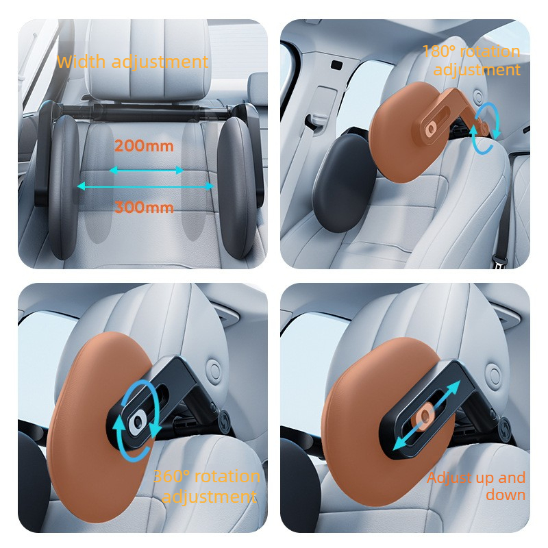 3D Adjustable Dual Hook Car Neck Pillow | Memory Foam Support