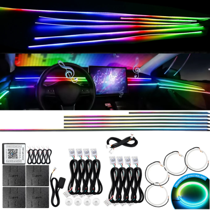 CyberGlow™ 18-in-1 Chasing Symphony Car Ambient Lighting Kit (App & Music Sync)