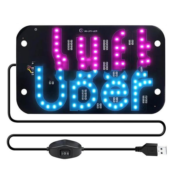 Dual-Color USB Taxi Sign | Uber & Lyft LED Light for Rideshare Drivers
