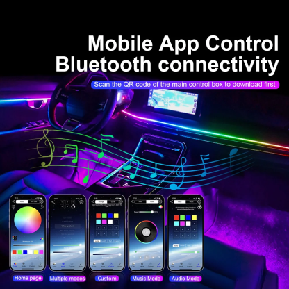 CyberGlow™ 18-in-1 Chasing Symphony Car Ambient Lighting Kit (App & Music Sync)