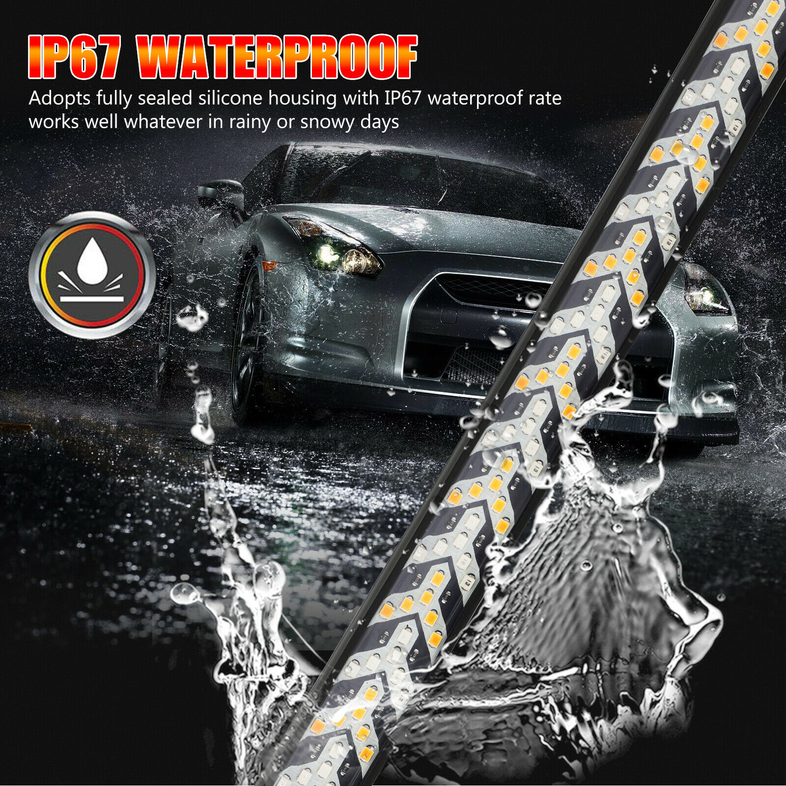 Pickup Truck Multi-function Turn Signal Flowing Herringbone Brake Light