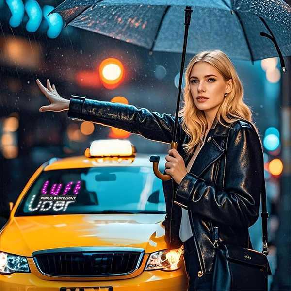 Dual-Color USB Taxi Sign | Uber & Lyft LED Light for Rideshare Drivers