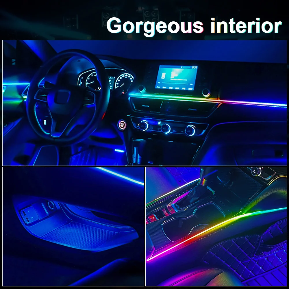 CyberGlow™ 18-in-1 Chasing Symphony Car Ambient Lighting Kit (App & Music Sync)