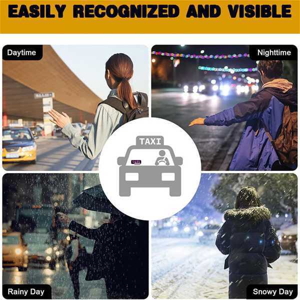 Dual-Color USB Taxi Sign | Uber & Lyft LED Light for Rideshare Drivers