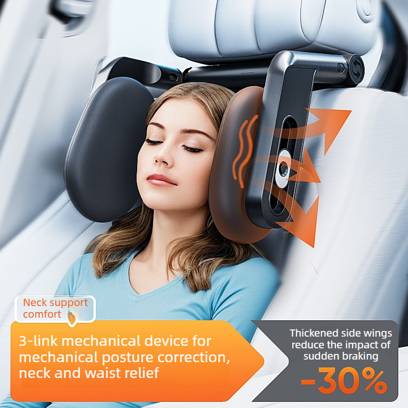 3D Adjustable Dual Hook Car Neck Pillow | Memory Foam Support