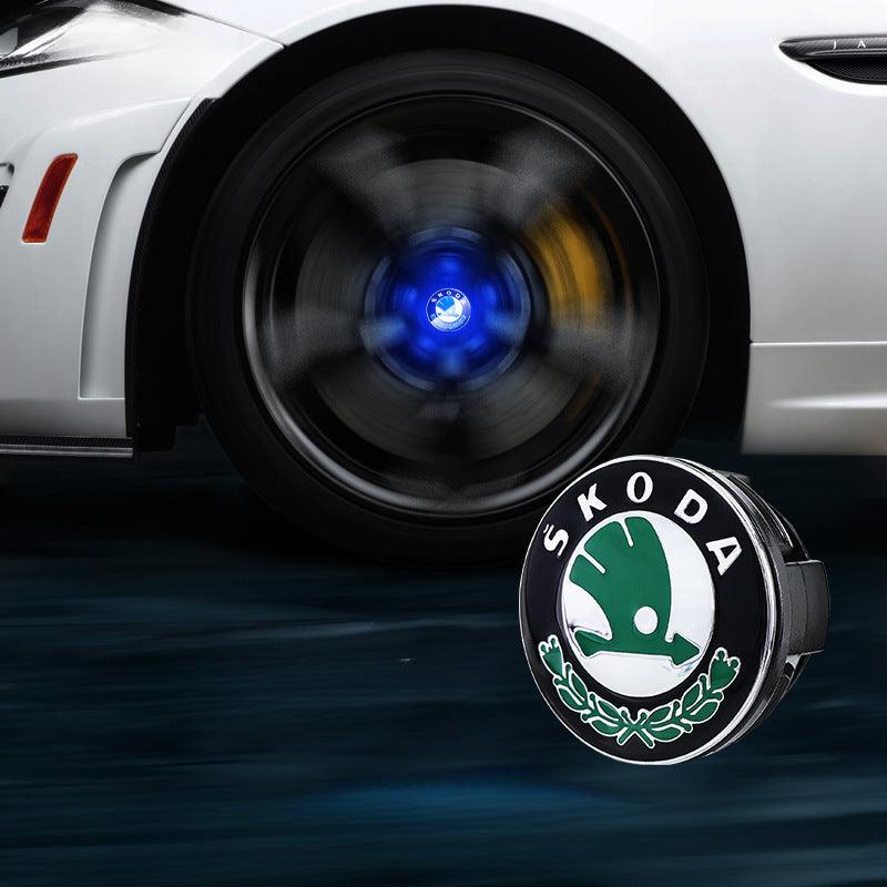 Suitable For Škoda Magnetic Suspension Hub Caps & LED Suspension Luminous Wheel Hub Lights-Greetlamp