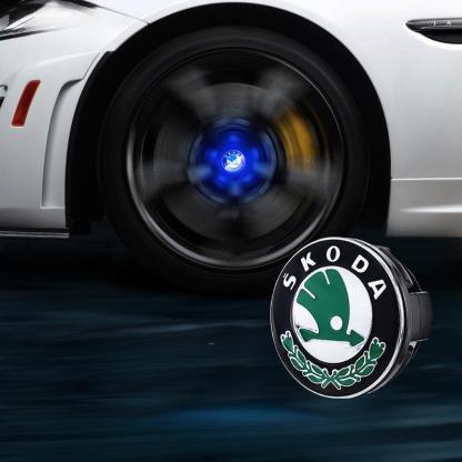 Suitable For Škoda Magnetic Suspension Hub Caps & LED Suspension Luminous Wheel Hub Lights-Greetlamp