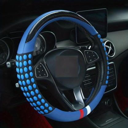 PU Leather Steering Wheel Cover with Inner Rim - Fits Most Cars (161-252mm)-Greetlamp
