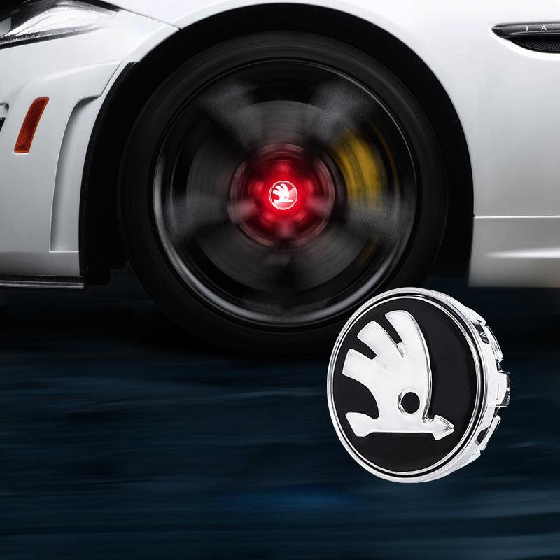 Suitable For Škoda Magnetic Suspension Hub Caps & LED Suspension Luminous Wheel Hub Lights-Greetlamp