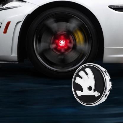Suitable For Škoda Magnetic Suspension Hub Caps & LED Suspension Luminous Wheel Hub Lights-Greetlamp