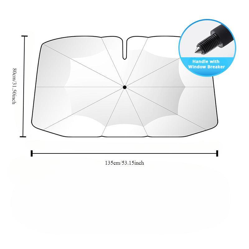 New 360° Bendable Handle Car Parasol Car Front Windshield Sun Protection Heat Shield Universal Car Parasol-Greetlamp