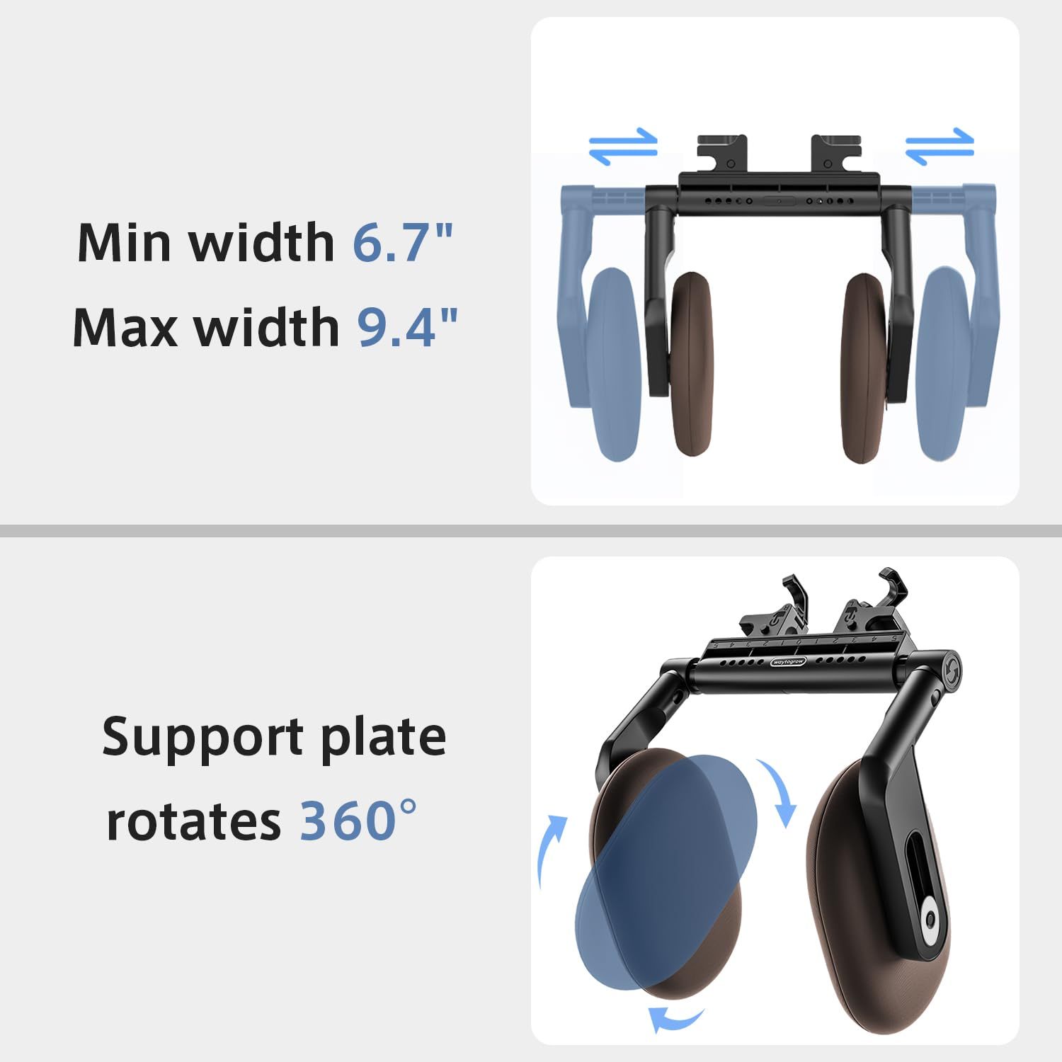 3D Adjustable Dual-Hook Car Seat Headrest | Memory Foam Support