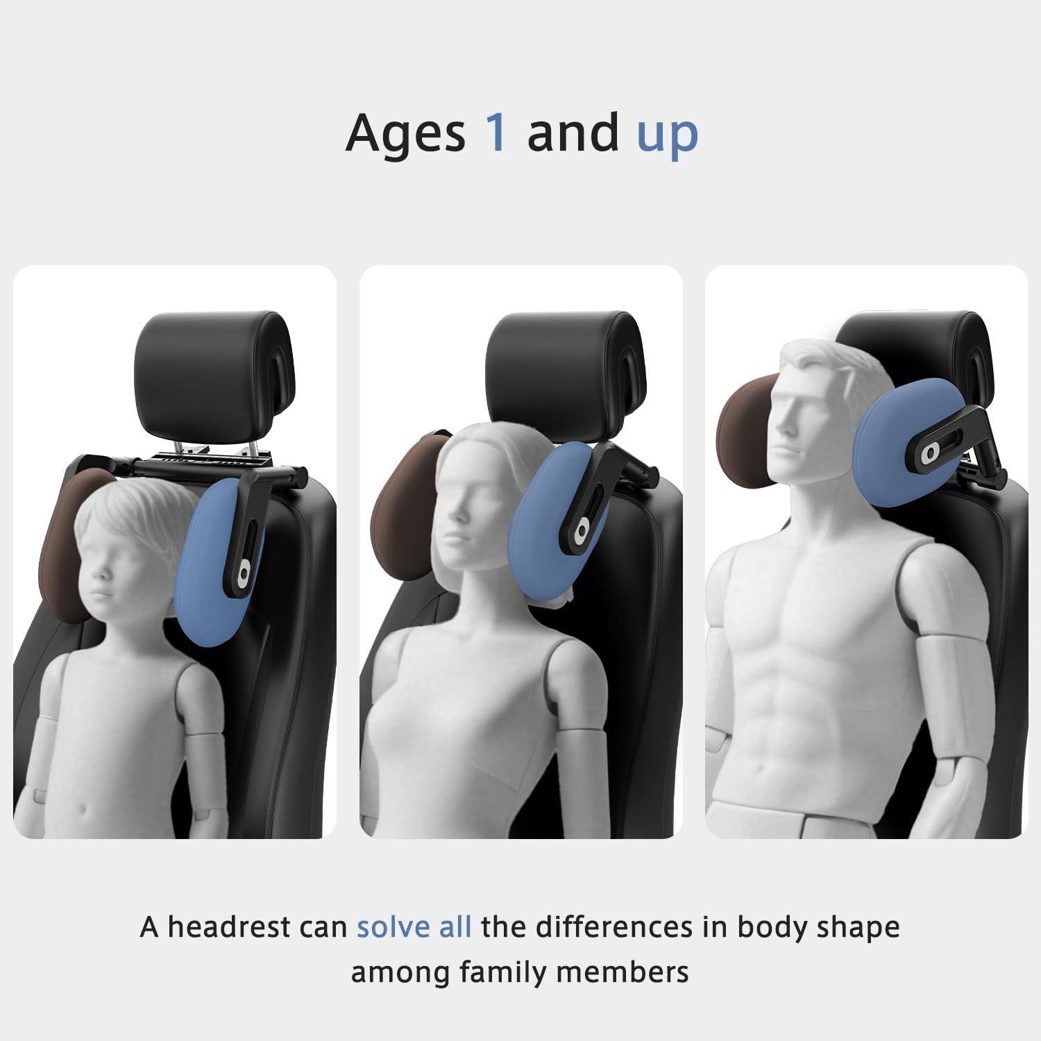 3D Adjustable Dual-Hook Car Seat Headrest | Memory Foam Support