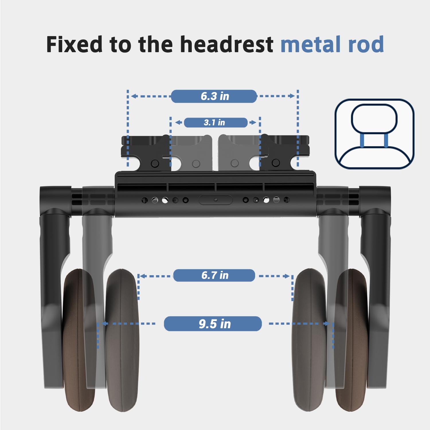 3D Adjustable Dual-Hook Car Seat Headrest | Memory Foam Support
