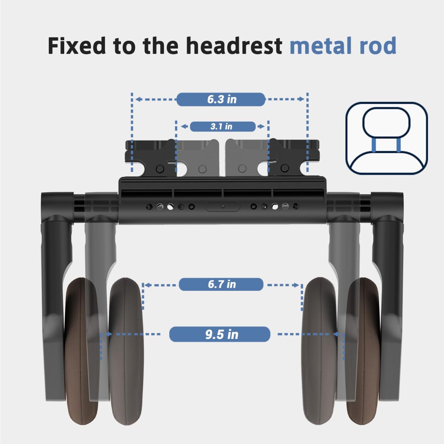 3D Adjustable Dual-Hook Car Seat Headrest | Memory Foam Support