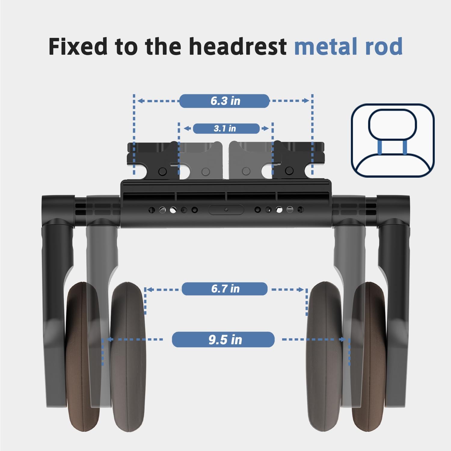 3D Adjustable Dual-Hook Car Seat Headrest | Memory Foam Support