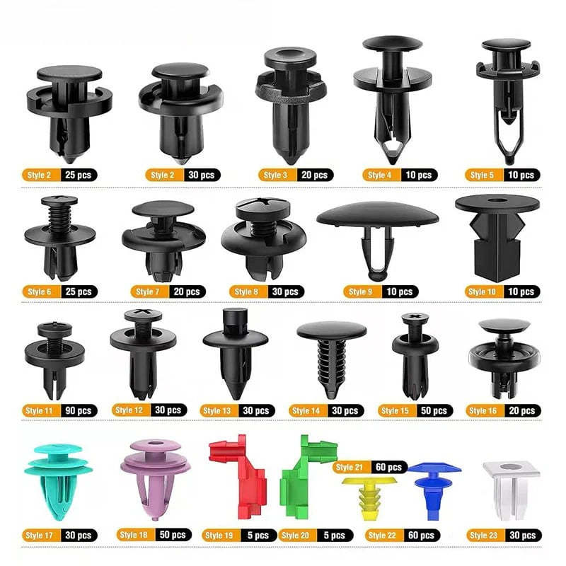 725-Piece Car Body Fastener Kit — Automotive Expansion Screws and Plastic Clips