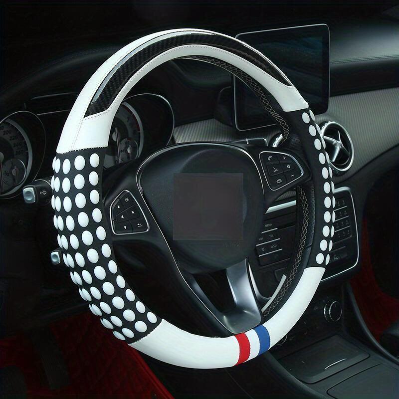 PU Leather Steering Wheel Cover with Inner Rim - Fits Most Cars (161-252mm)-Greetlamp
