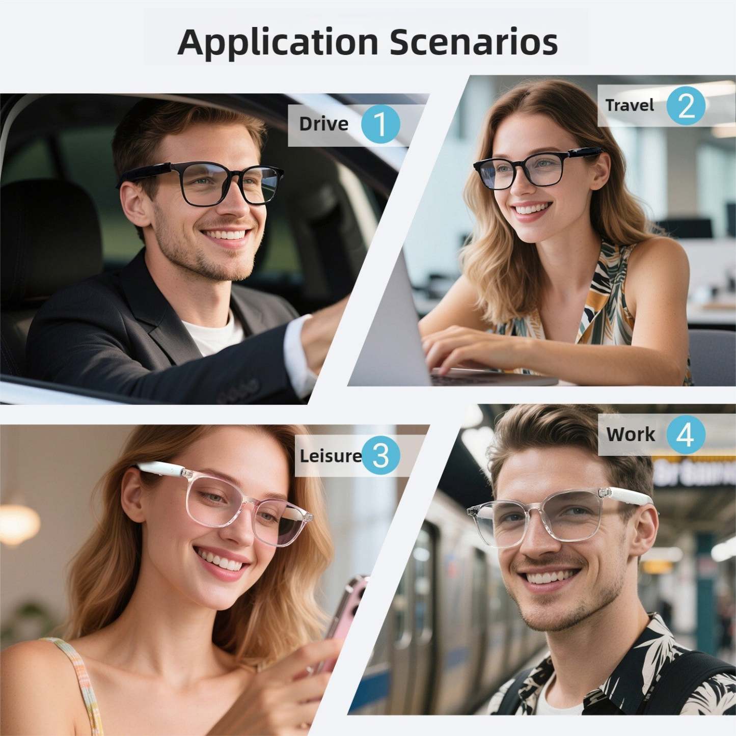 The Second Generation AI Bluetooth Glasses Real-time Translation Glasses Camera Glasses-Greetlamp