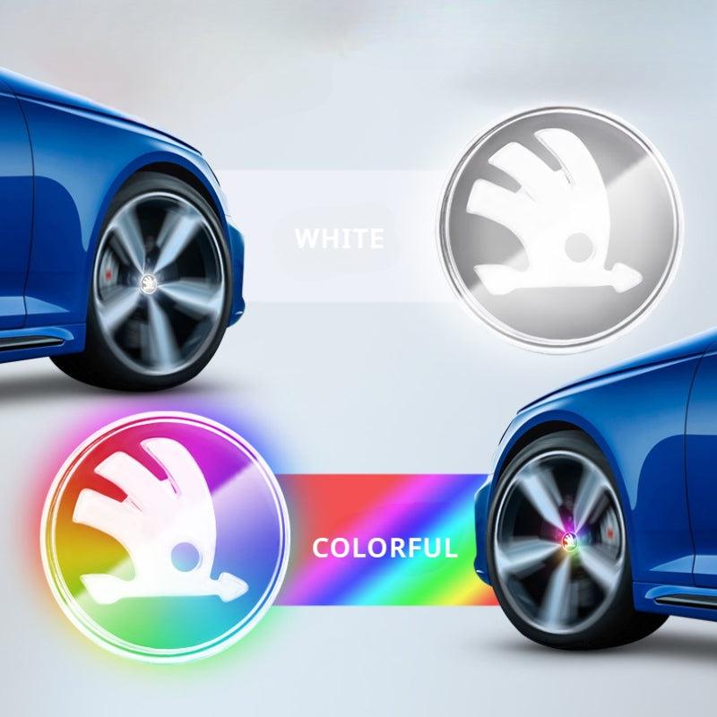 Suitable For Škoda Magnetic Suspension Hub Caps & LED Suspension Luminous Wheel Hub Lights-Greetlamp