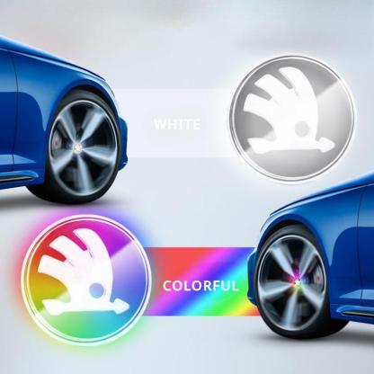 Suitable For Škoda Magnetic Suspension Hub Caps & LED Suspension Luminous Wheel Hub Lights-Greetlamp