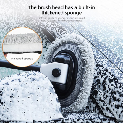 The 3‑Section Telescopic Car Wash Mop | 15° Bent Head + Ultra‑Soft Microfiber – No More Scratches