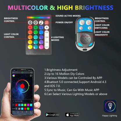 RGB Chassis Light APP Control Ambient Light LED Car Neon Light-Greetlamp