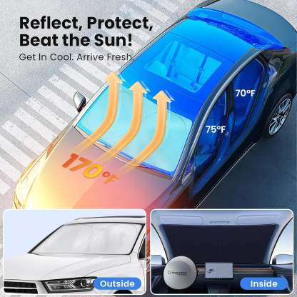 Car Windshield Sunshade - Free Storage Bag-Greetlamp