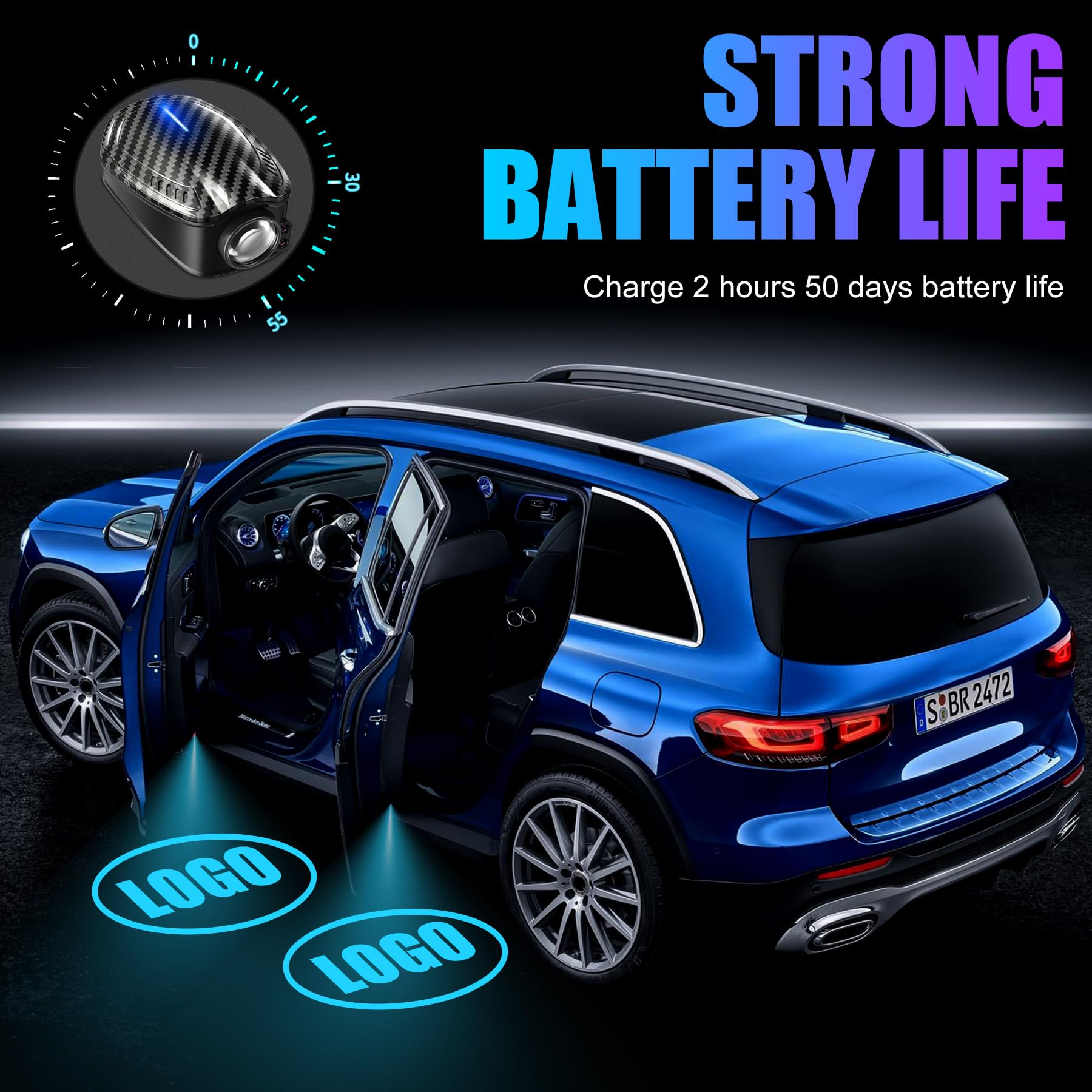 (2PCS) Rechargeable Non-Fading Car Welcome Light-Greetlamp