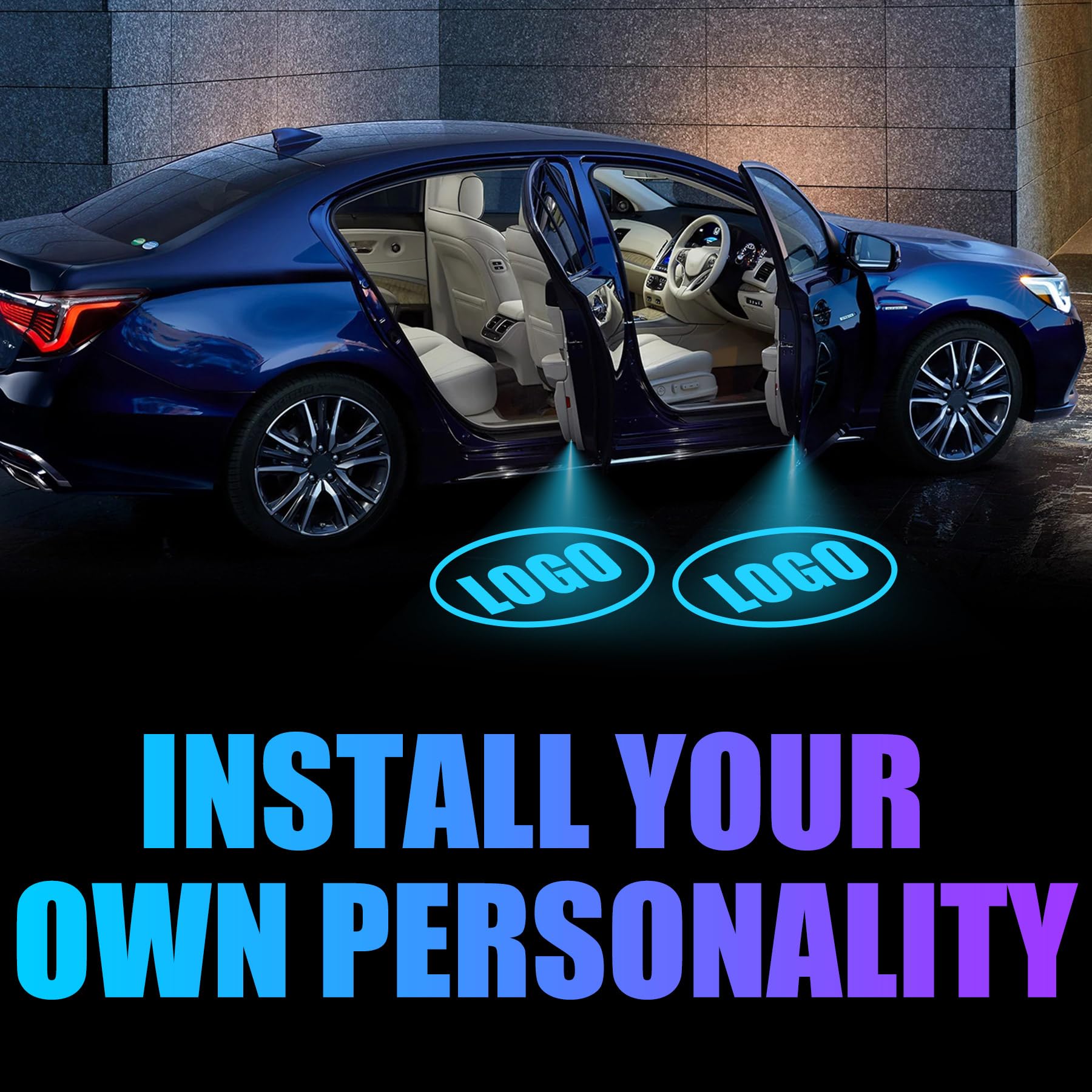 (2PCS) Rechargeable Non-Fading Car Welcome Light-Greetlamp