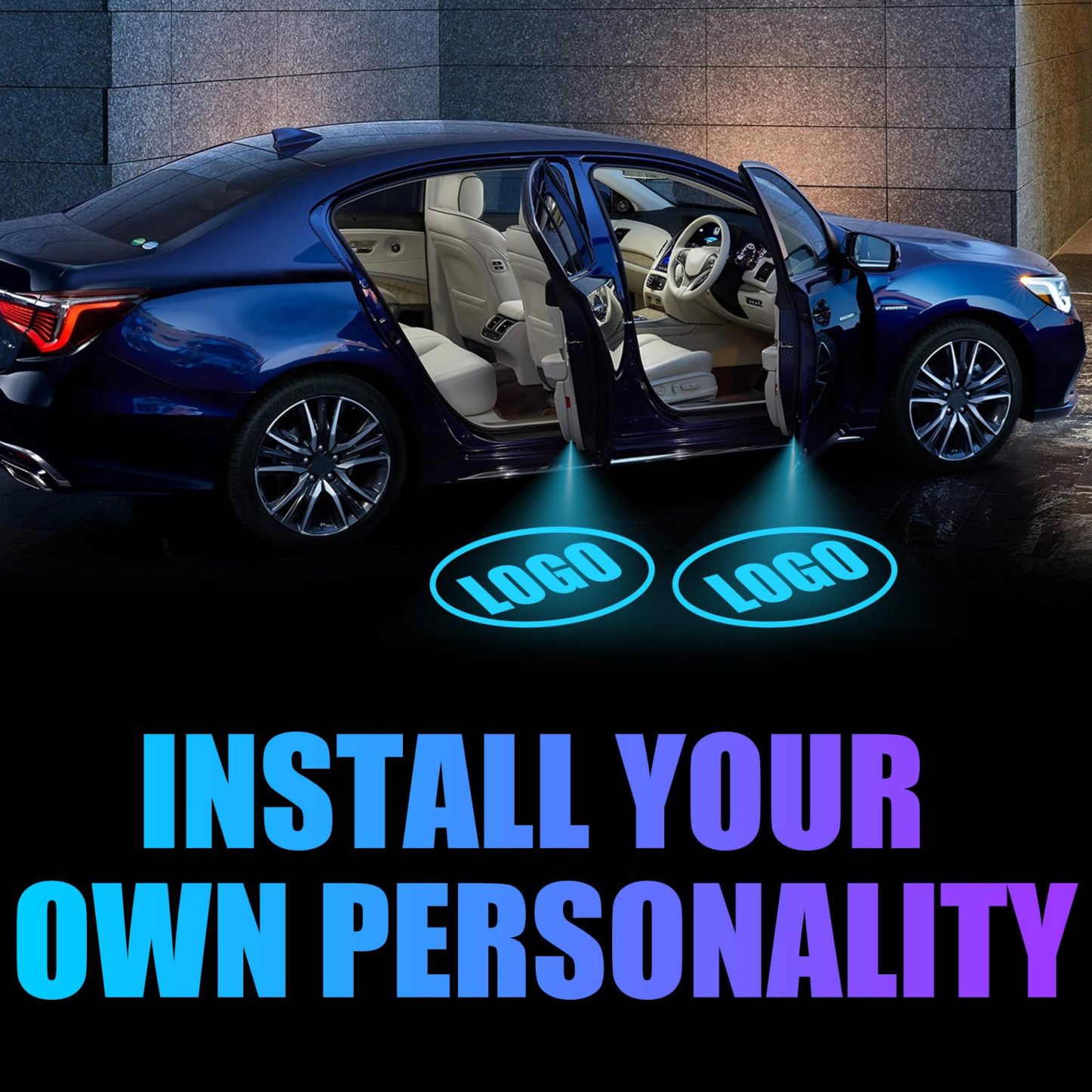 (2PCS) Rechargeable Non-Fading Car Welcome Light-Greetlamp