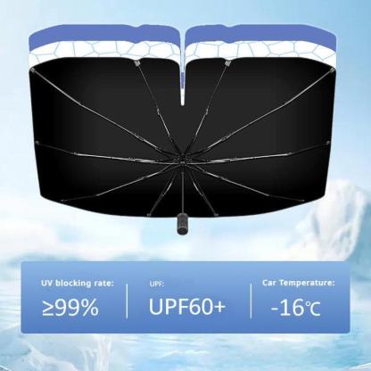 New 360° Bendable Handle Car Parasol Car Front Windshield Sun Protection Heat Shield Universal Car Parasol-Greetlamp