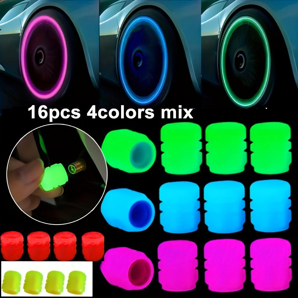 (16PCS) Luminous Tire Valve Cap Set - Suitable for Cars, Trucks, Motorcycles and Bicycles-Greetlamp