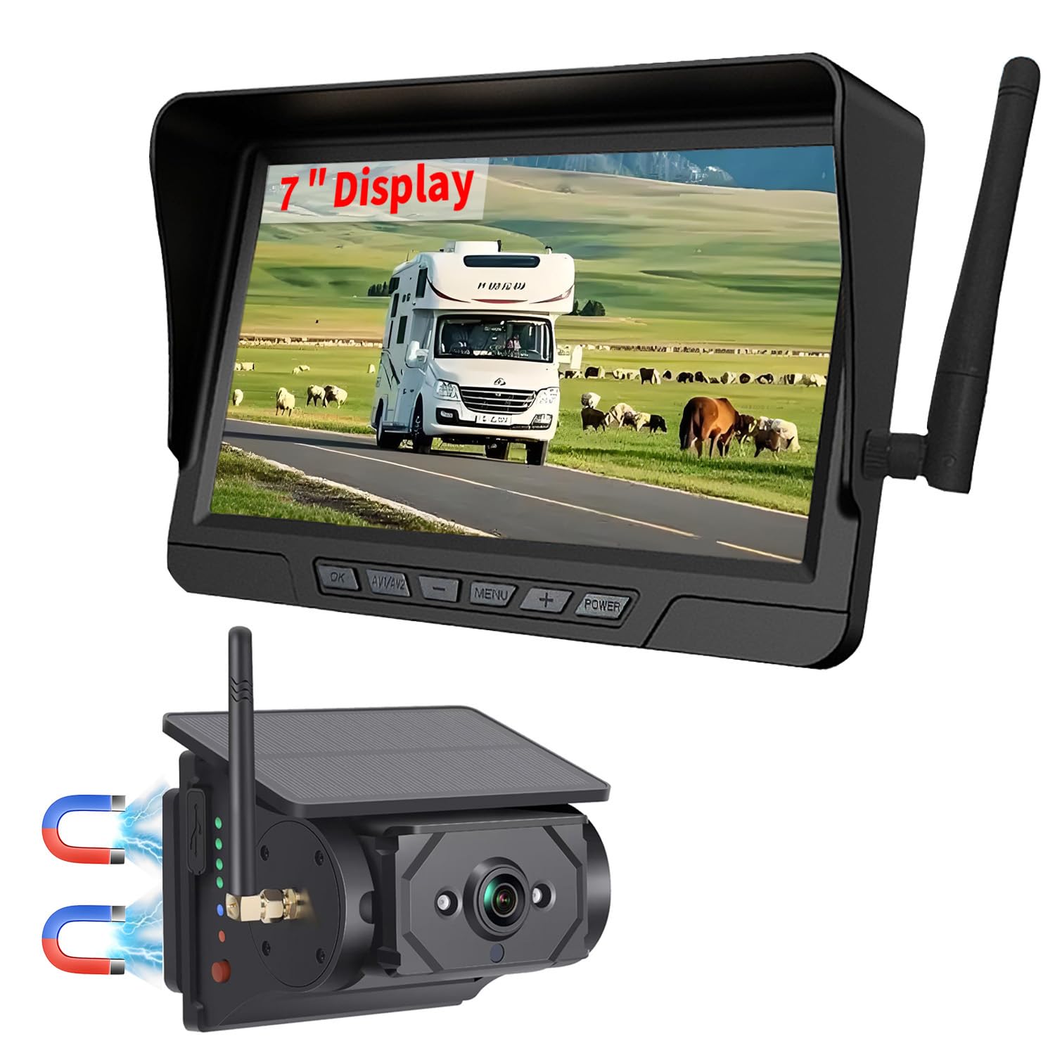 Magnetic Solar Wireless Backup Camera