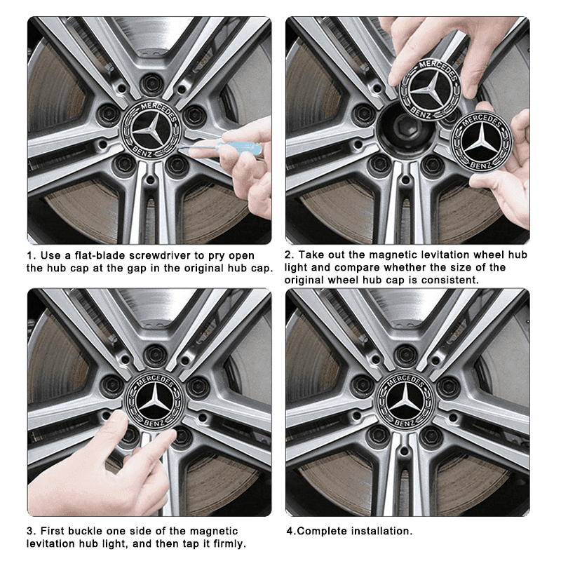 Suitable For Maybach Magnetic Suspension Hub Caps & LED Suspension Luminous Wheel Hub Lights-Greetlamp