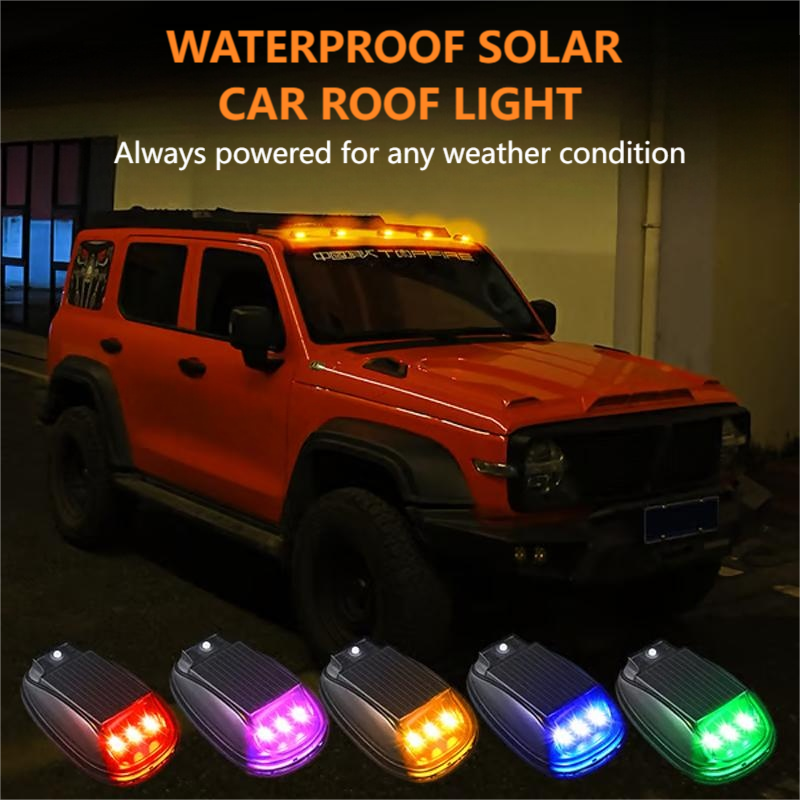 Solar-Powered RGB Strobe Light | Remote Control Roof Beacon for Trucks & SUVs