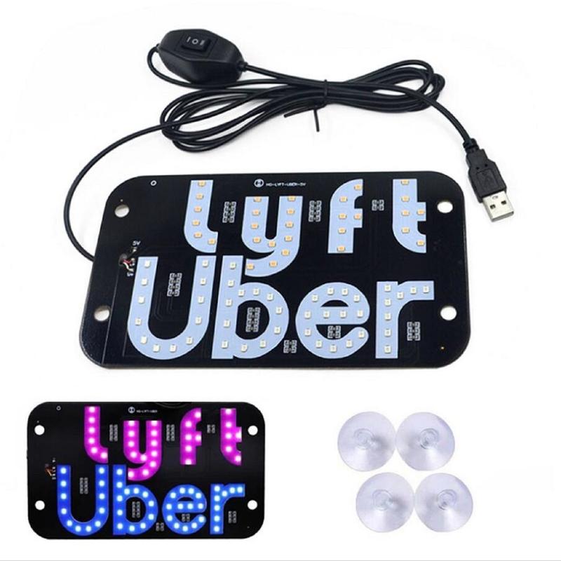 Dual-Color USB Taxi Sign | Uber & Lyft LED Light for Rideshare Drivers